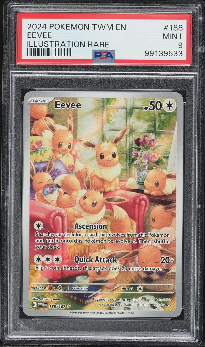 2024 Pokemon Scarlet & Violet Twilight Masquerade IR Eevee #188 PSA 9 MINT