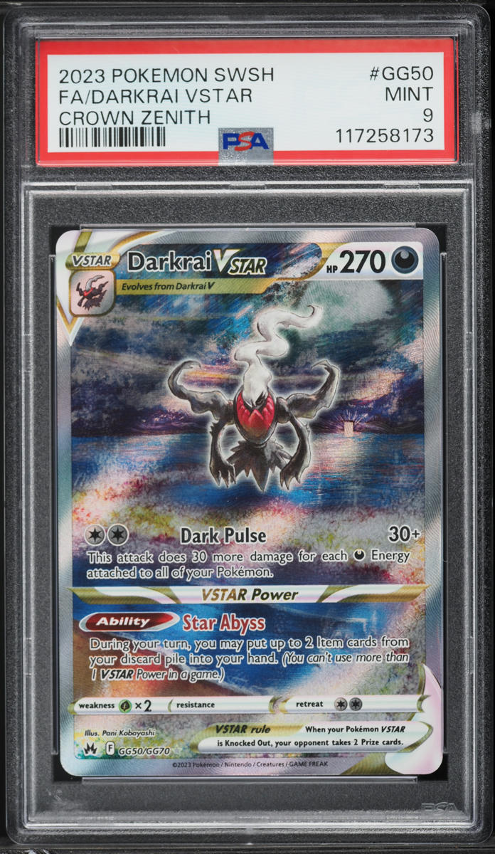 2023 Pokemon Sword & Shield Crown Zenith Alt Art Darkrai VSTAR #GG50 PSA 9 MINT