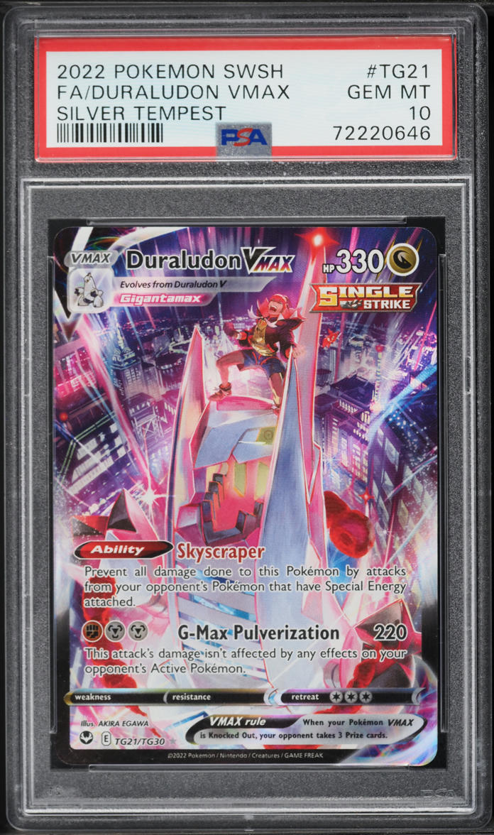 2022 Pokemon Sword & Shield Silver Tempest Full Art Duraludon VMAX #TG21 PSA 10 GEM MINT