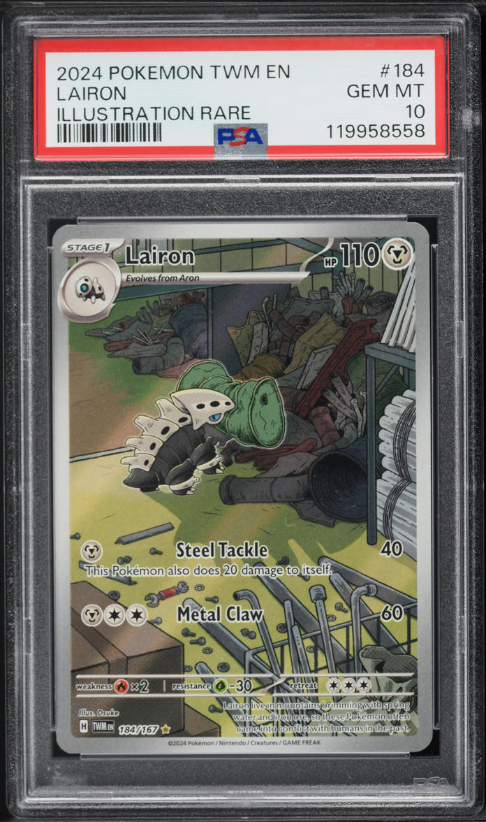 2024 Pokemon Scarlet & Violet Twilight Masquerade IR Lairon #184 PSA 10 GEM MINT