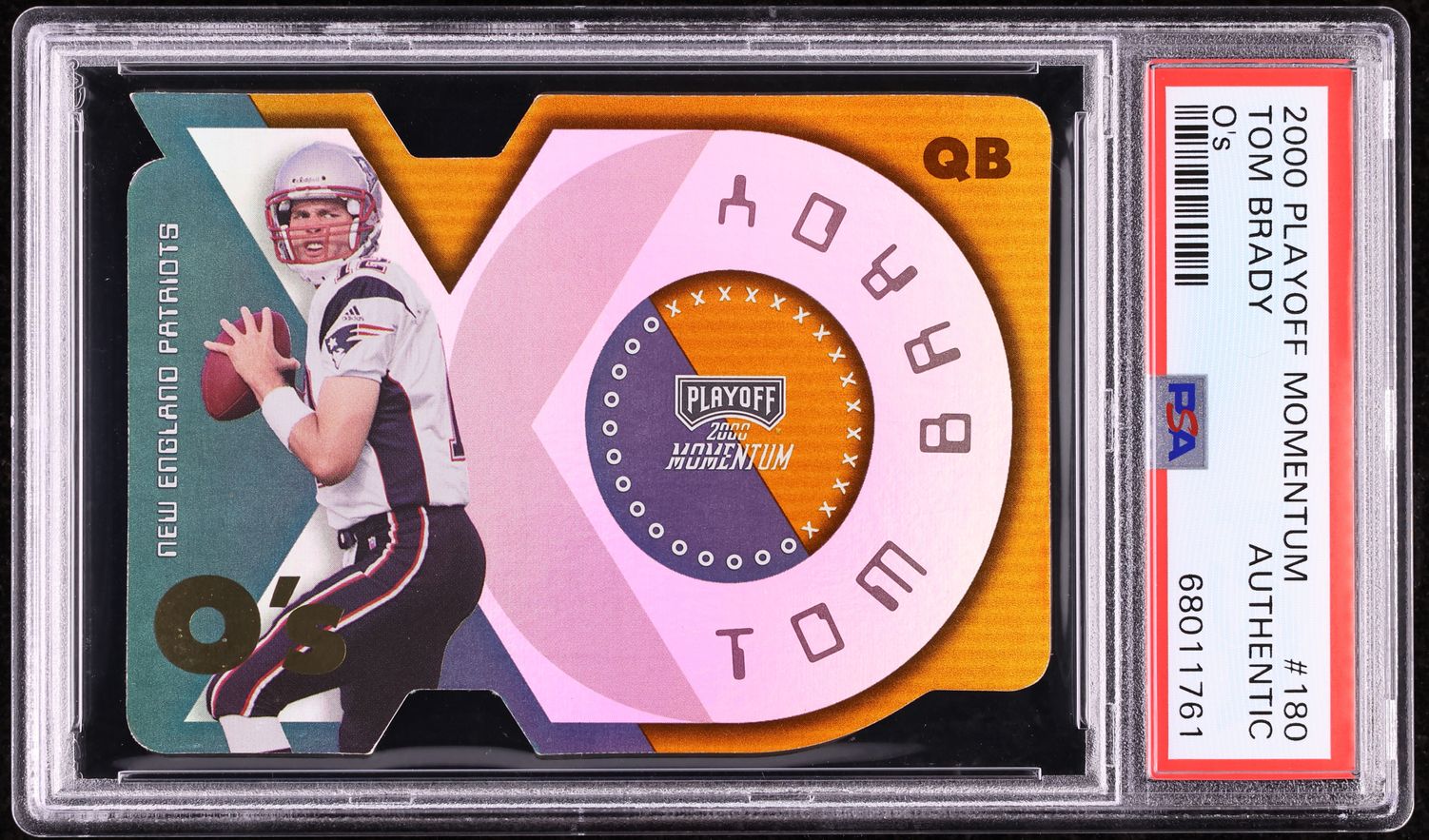 2000 Playoff Momentum O's Tom Brady ROOKIE 1/60 #180 PSA AUTH