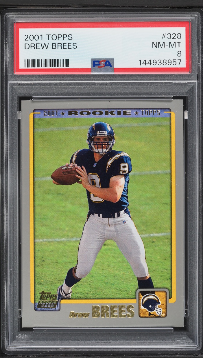 2001 Topps Football Drew Brees ROOKIE #328 PSA 8 NM-MT