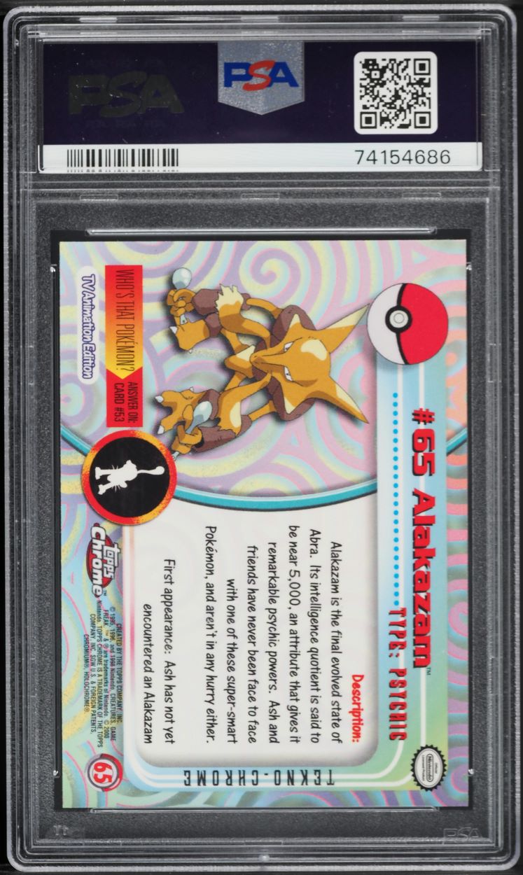 2000 Topps Chrome Pokemon Series 1 Tekno Alakazam #65 PSA 10 GEM MINT