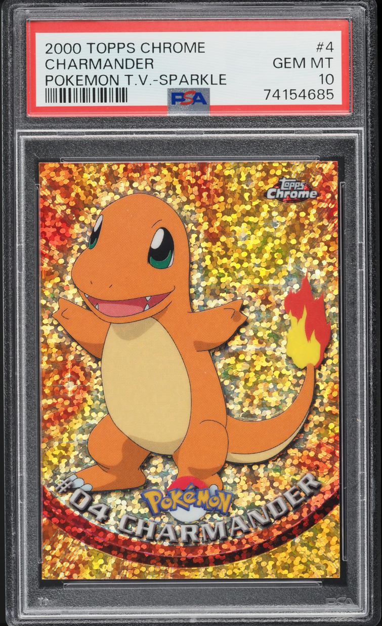 2000 Topps Chrome Pokemon Series 1 Sparkle Charmander #4 PSA 10 GEM MINT