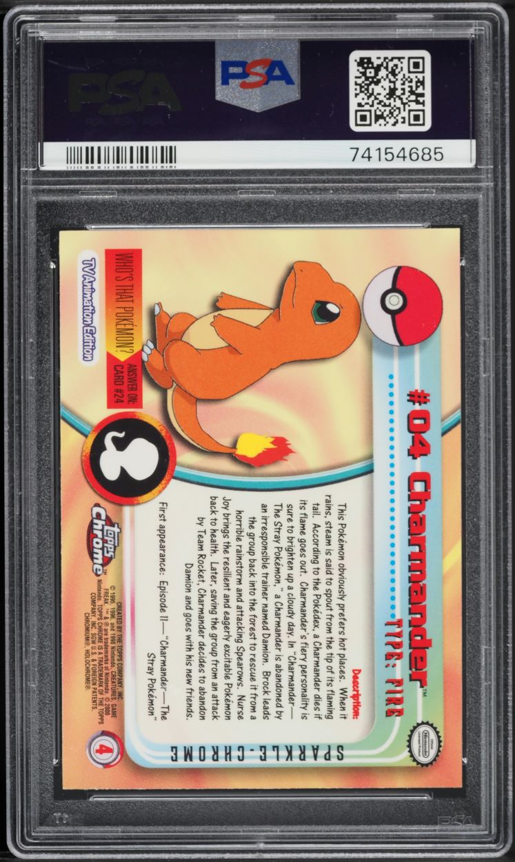 2000 Topps Chrome Pokemon Series 1 Sparkle Charmander #4 PSA 10 GEM MINT