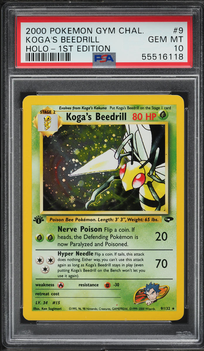 2000 Pokemon Gym Challenge 1st Edition Holo Koga's Beedrill #9 PSA 10 GEM MINT