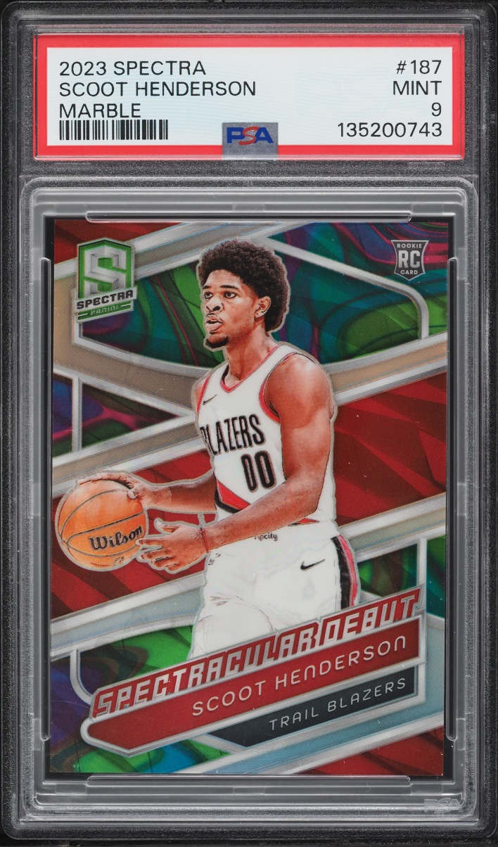 2023 Panini Spectra Marble Scoot Henderson ROOKIE /5 #187 PSA 9 MINT