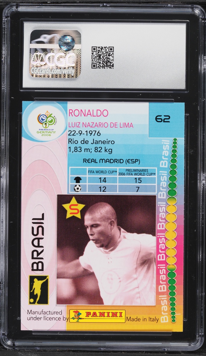 2006 Panini World Cup Germany Ronaldo #62 CGC 7 NRMT
