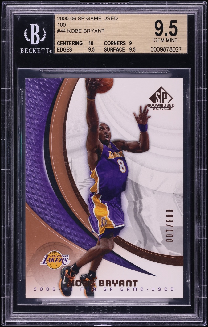 2005 SP Game Used Kobe Bryant /100 #44 BGS 9.5 GEM MINT