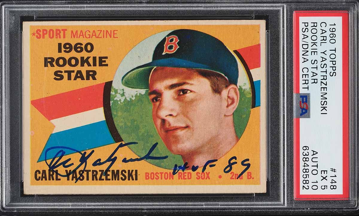1960 Topps Carl Yastrzemski ROOKIE AUTO DNA 10 #148 PSA 5 EX