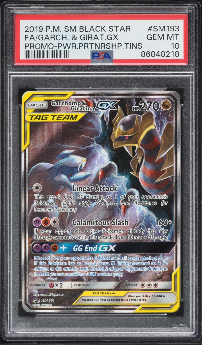 2019 Pokemon Sun & Moon Promo Power Partnership Full Art Garchomp Giratina GX #SM193 PSA 10 GEM