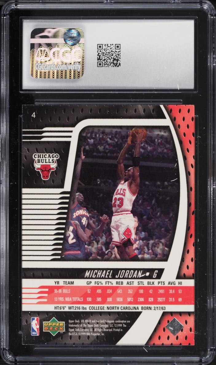 1998 Upper Deck Ionix Michael Jordan #4 CGC 9 MINT
