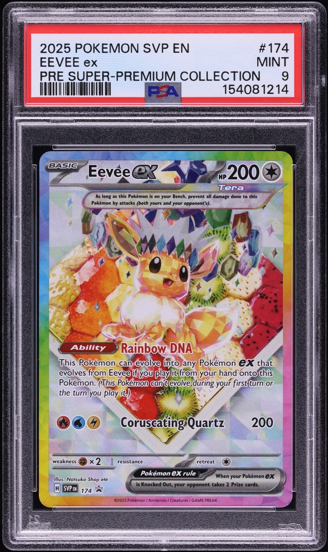2025 Pokemon SV Promo Prismatic Evolutions Premium Collection Full Art Eevee ex #174 PSA 9 MINT