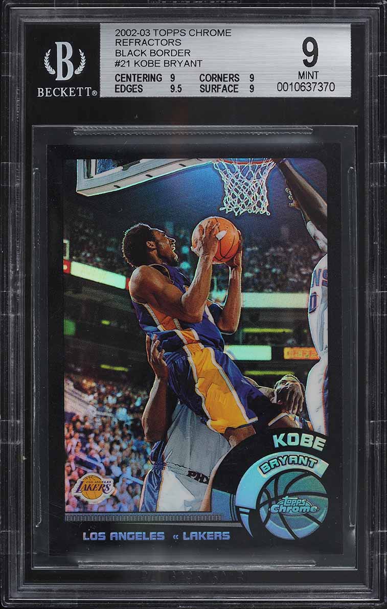 2002 Topps Chrome Black Refractor Kobe Bryant /99 #21 BGS 9 MINT