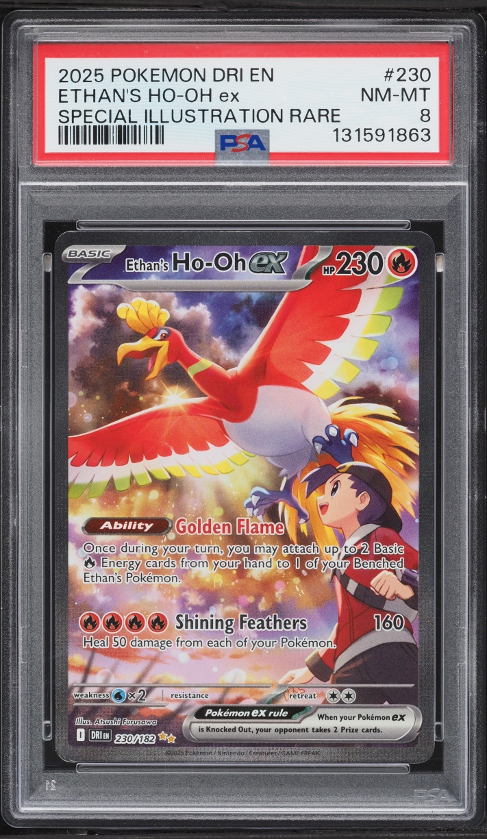 2025 Pokemon Scarlet & Violet Destined Rivals SIR Ethan's Ho-Oh ex #230 PSA 8 NM-MT