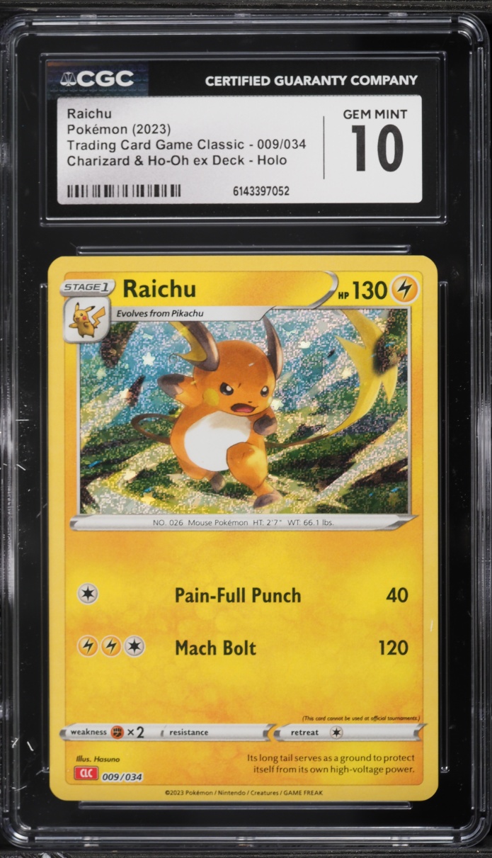 2023 Pokemon TCG Classic Collection Holo Raichu #9 CGC 10 GEM MINT