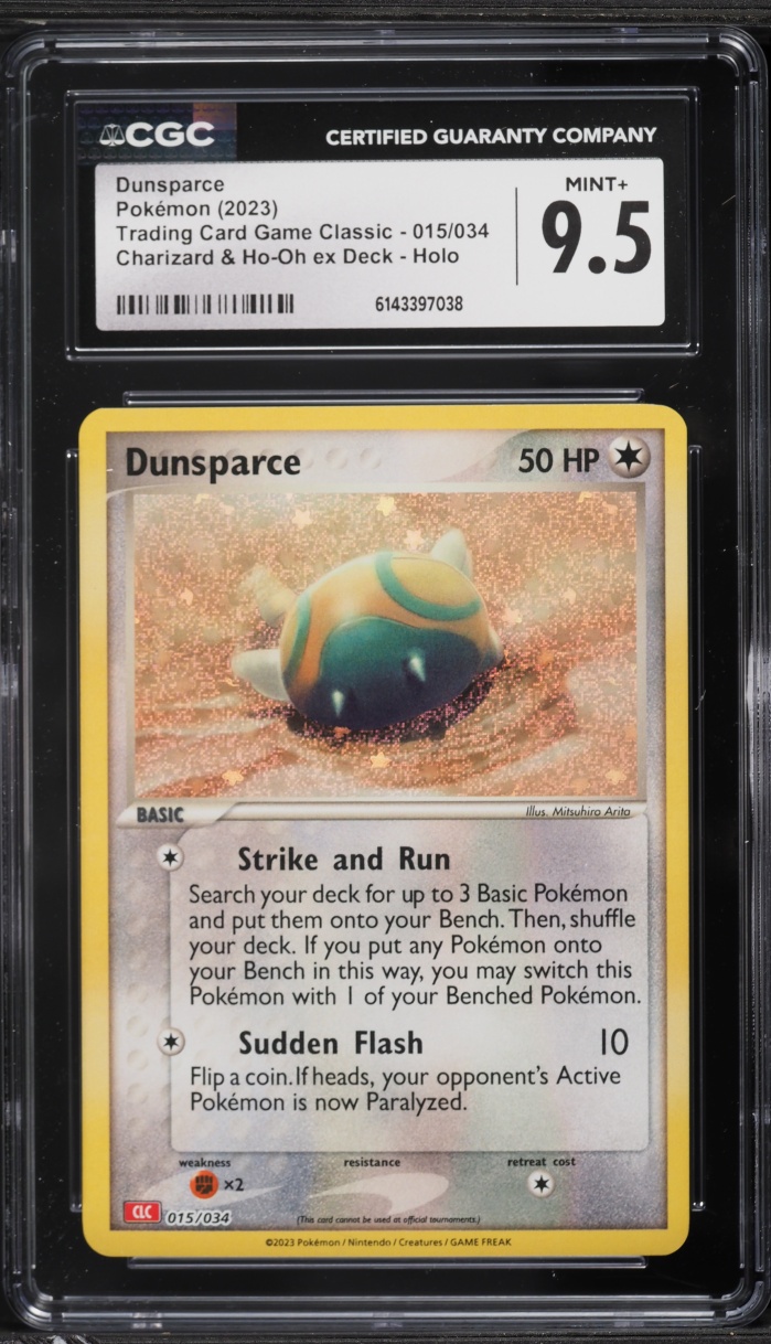 2023 Pokemon TCG Classic Collection Holo Dunsparce #15 CGC 9.5 MINT+