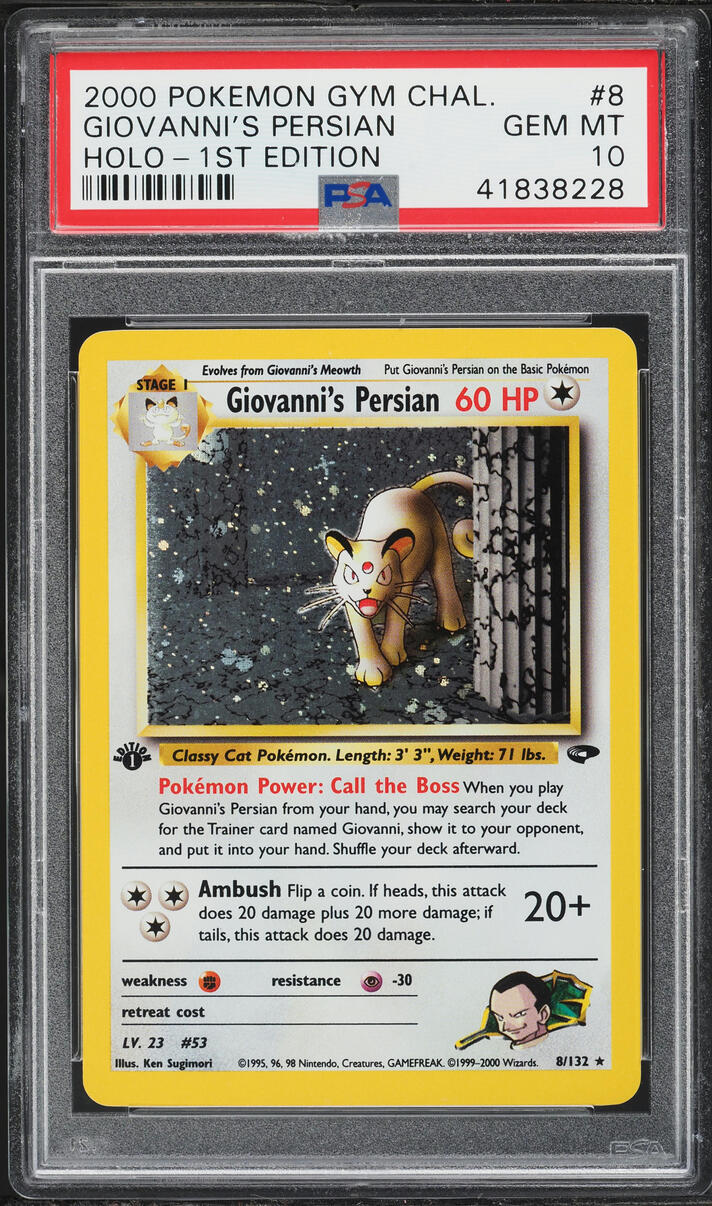 2000 Pokemon Gym Challenge 1st Edition Holo Giovanni's Persian #8 PSA 10 GEM MINT