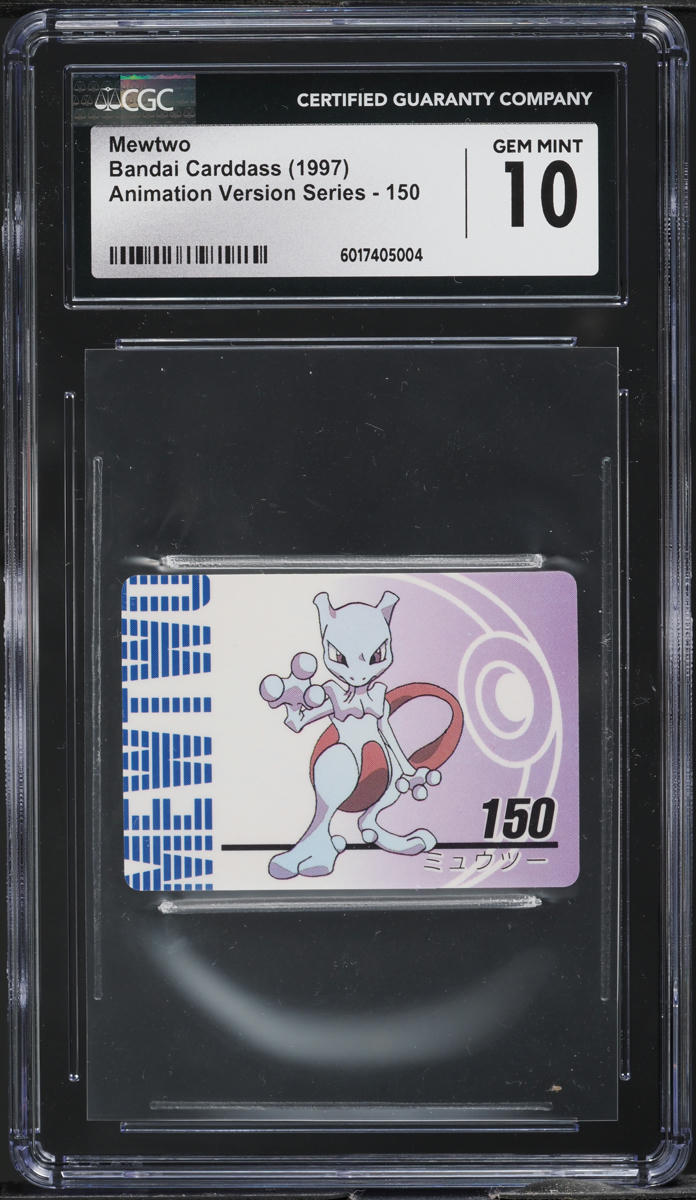 1997 Pokemon Japanese Bandai Carddass Animation Mewtwo #150 CGC 10 GEM MINT