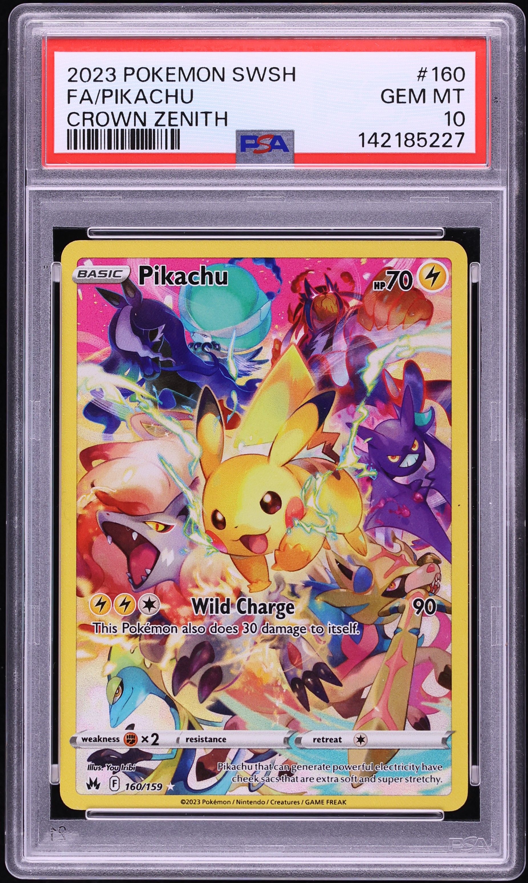 2023 Pokemon Sword & Shield Crown Zenith SEC Pikachu #160 PSA 10 GEM MINT