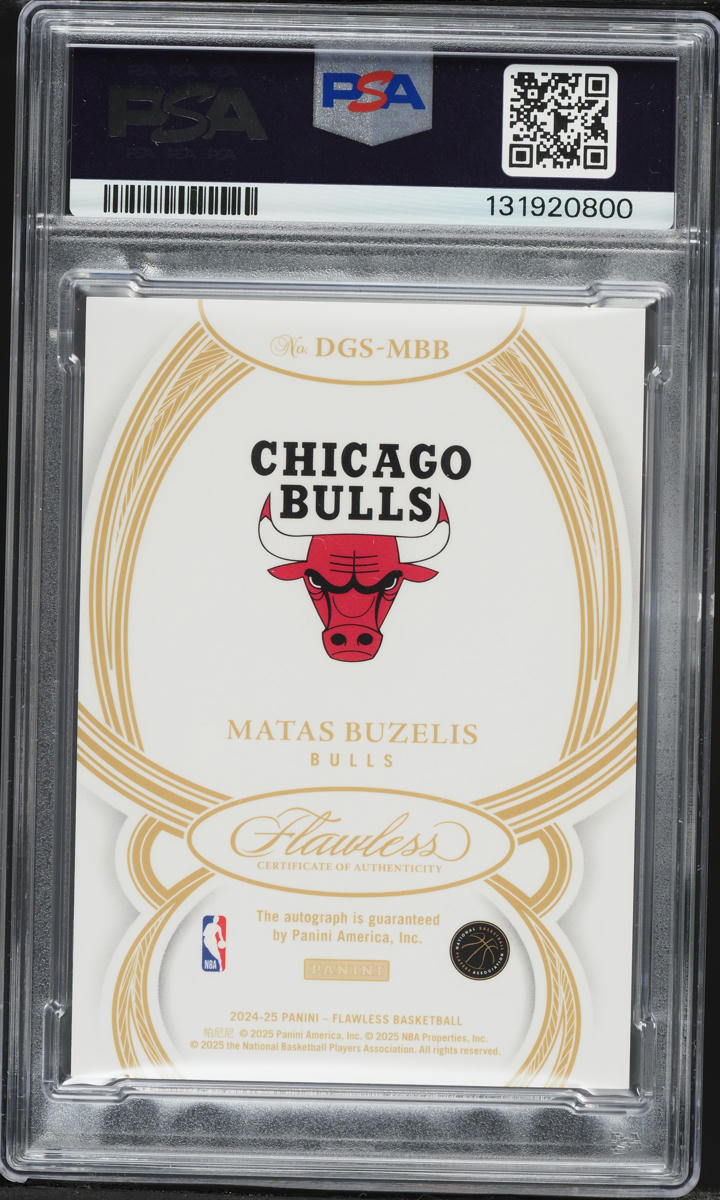 2024 Panini Flawless Draft Gem Platinum Matas Buzelis ROOKIE AUTO 1/1 #DGS-MBB PSA 10 GEM MINT