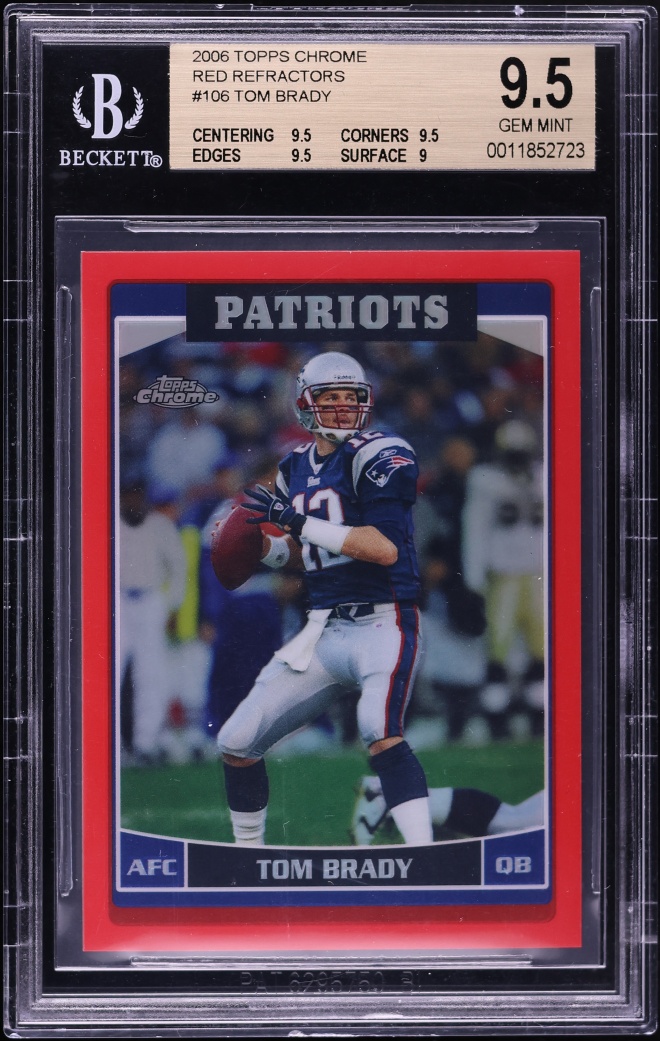 2006 Topps Chrome Red Refractor Tom Brady /259 #106 BGS 9.5 GEM MINT