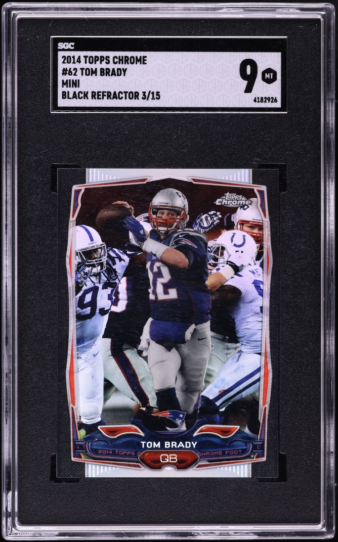 2014 Topps Chrome Mini Black Refractor Tom Brady /15 #62 SGC 9 MINT
