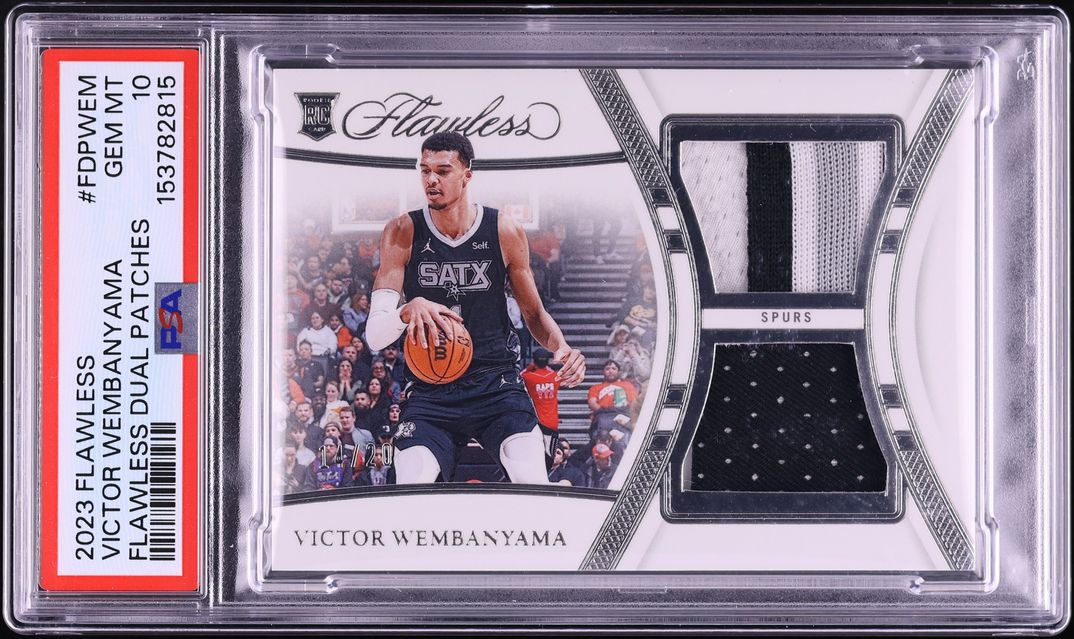 2023 Panini Flawless Victor Wembanyama ROOKIE PATCH /20 #FDP-WEM PSA 10 GEM MINT