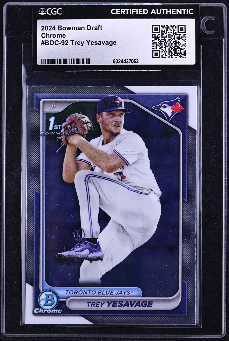 2024 Bowman Chrome Draft Trey Yesavage PROSPECT #BDC-92 CGC AUTH on ...