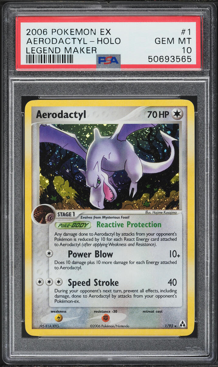 2006 Pokemon EX Legend Maker Holo Aerodactyl #1 PSA 10 GEM MINT