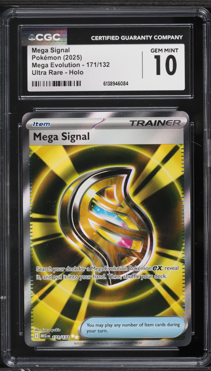 2025 Pokemon Mega Evolution Full Art Mega Signal #171 CGC 10 GEM MINT