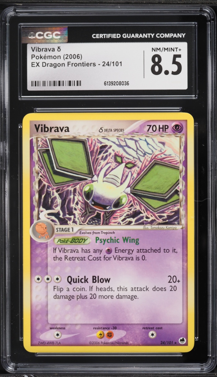 2006 Pokemon Ex Dragon Frontiers Vibrava #24 CGC 8.5 NM-MT+