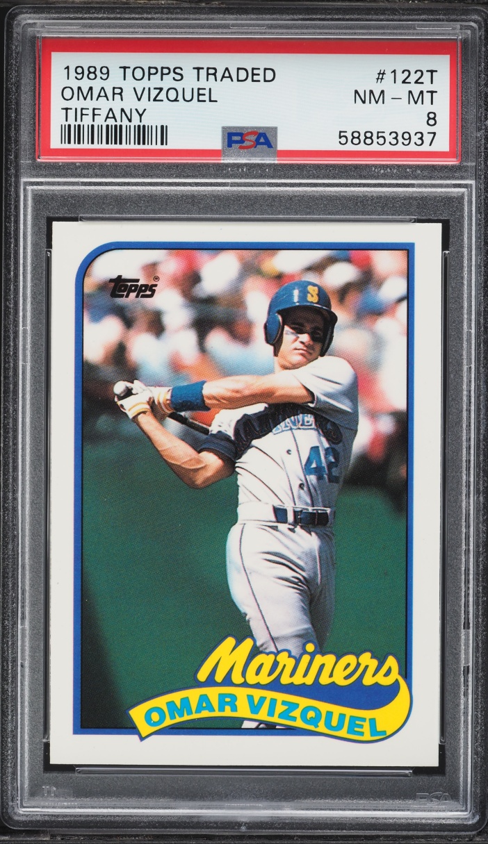 1989 Topps Traded Tiffany Omar Vizquel ROOKIE #122T PSA 8 NM-MT