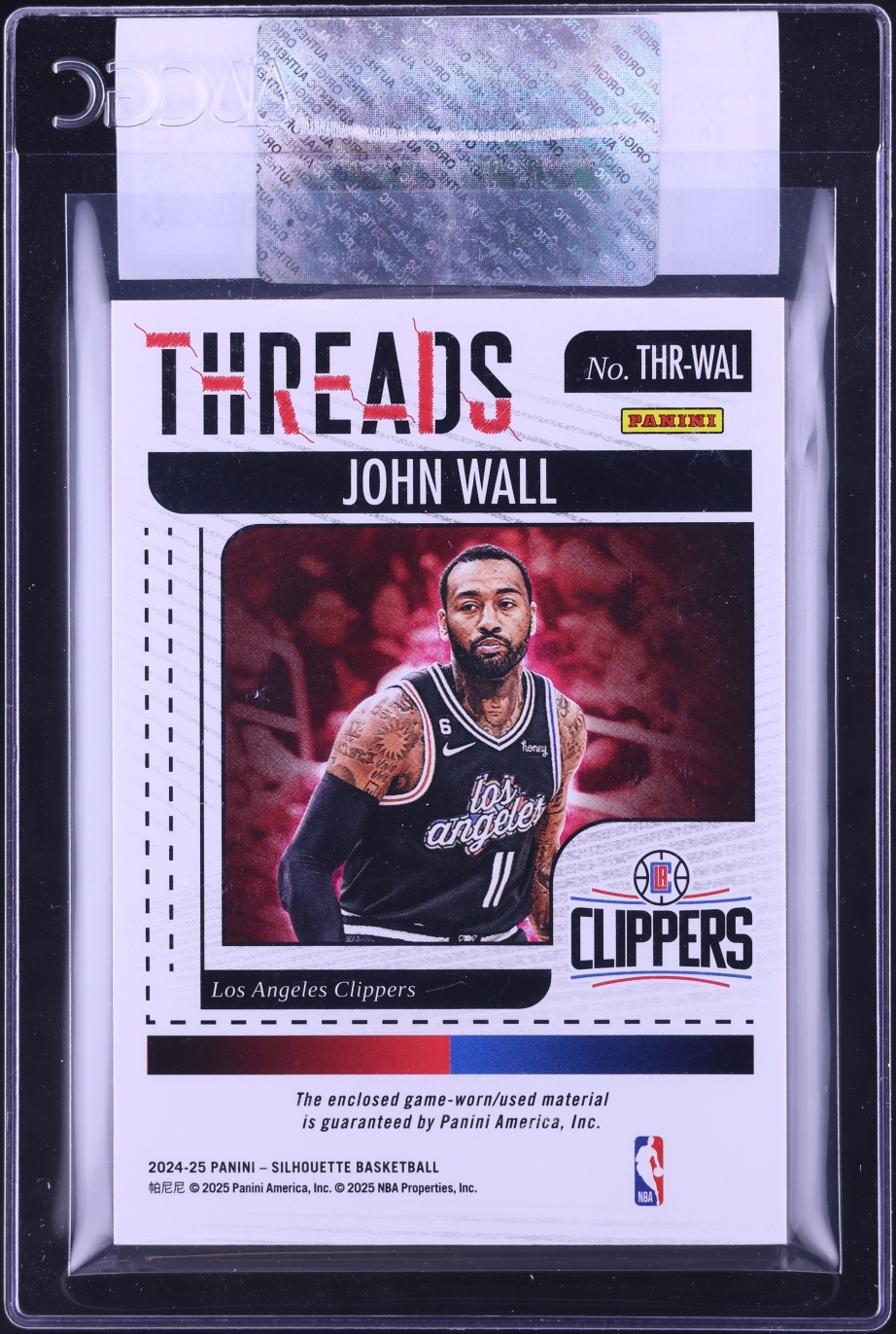 2024 Panini Silhouette Threads Holo Silver John Wall PATCH /25 #THR-WAL CGC AUTH