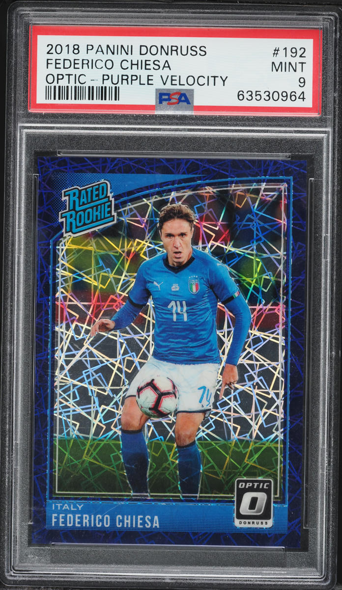2018 Donruss Optic Purple Velocity Federico Chiesa ROOKIE /125 #192 PSA 9 MINT