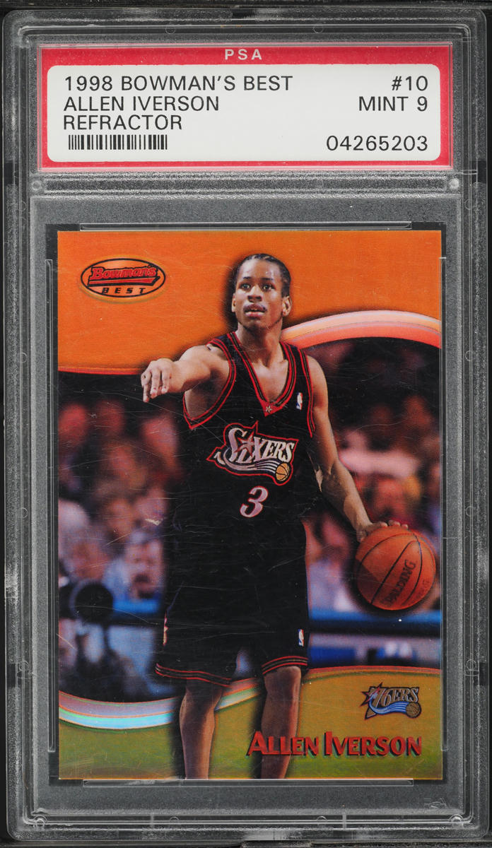 1998 Bowman's Best Refractor Allen Iverson /400 #10 PSA 9 MINT