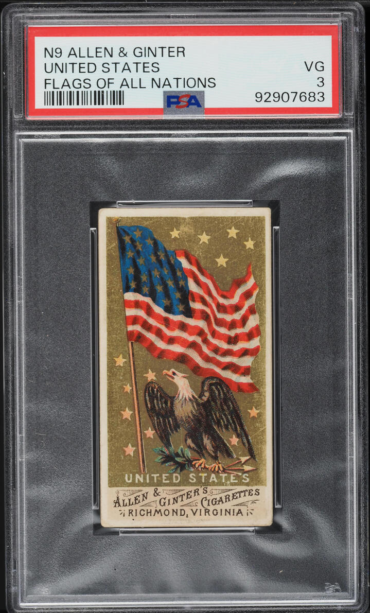 1887 N9 Allen & Ginter Flags Of All Nations United States PSA 3 VG