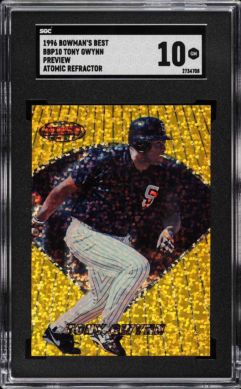 1996 Bowman's Best Preview Atomic Refractor Tony Gwynn #BBP-10 SGC 10 GEM MINT
