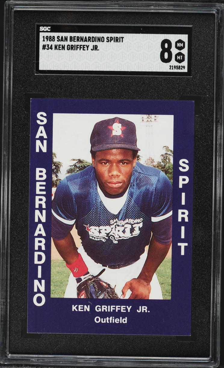 1988 San Bernardino Spirit Ken Griffey Jr. ROOKIE #34 SGC 8 NM-MT