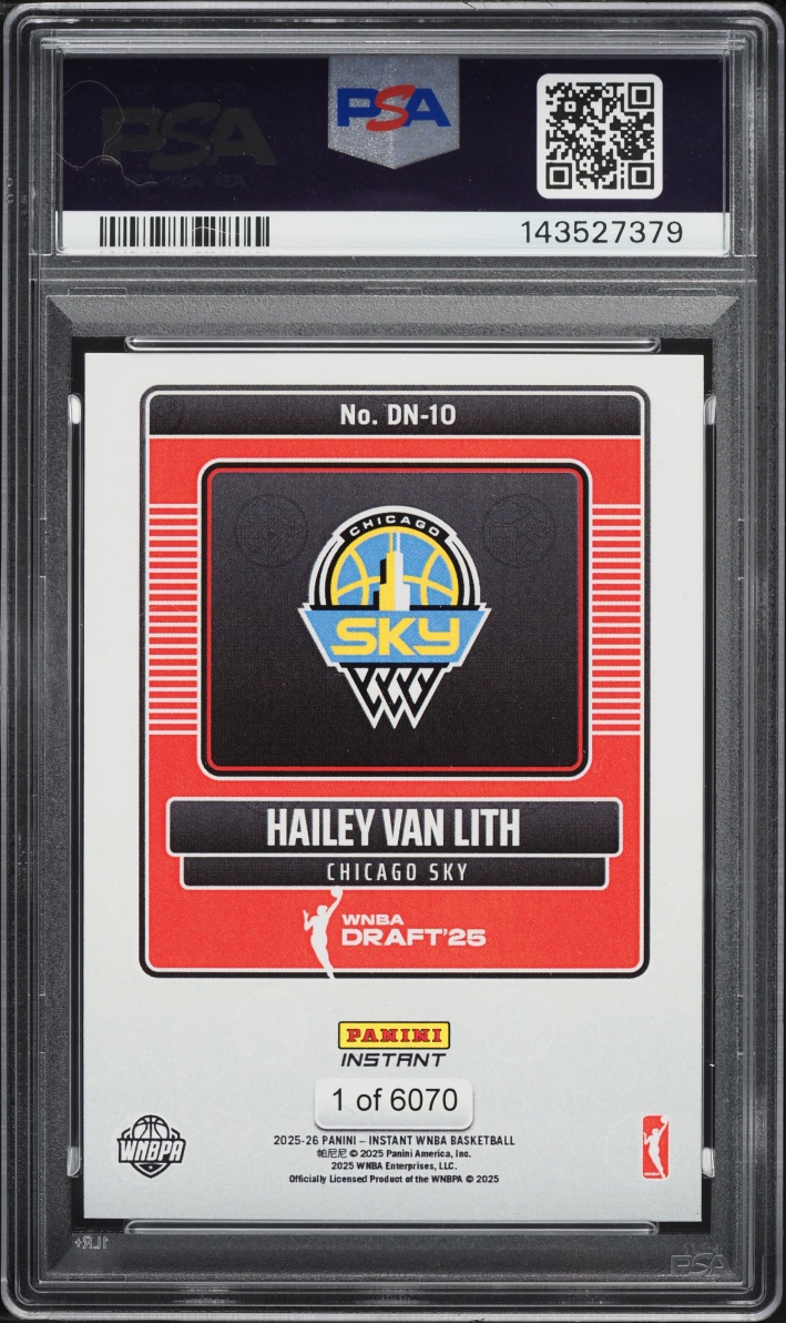 2025 Panini Instant WNBA Draft Night Hailey Van Lith ROOKIE /6070 #DN-10 PSA 10 GEM MINT