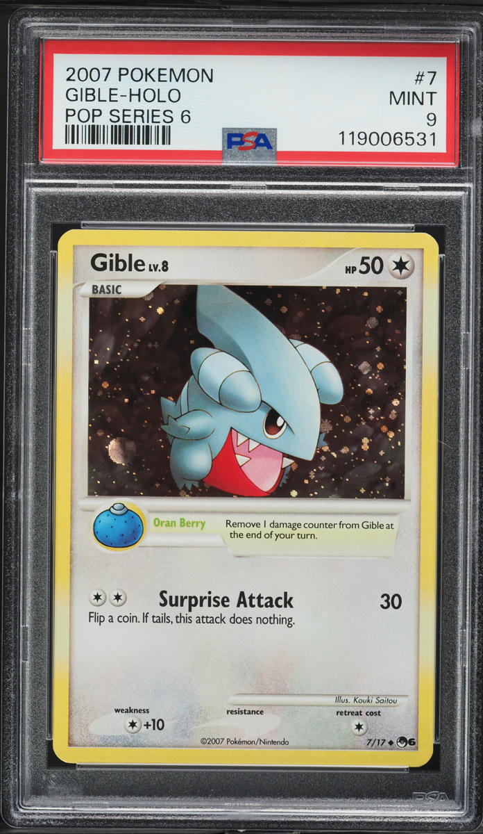 2007 Pokemon POP Series 6 Holo Gible #7 PSA 9 MINT