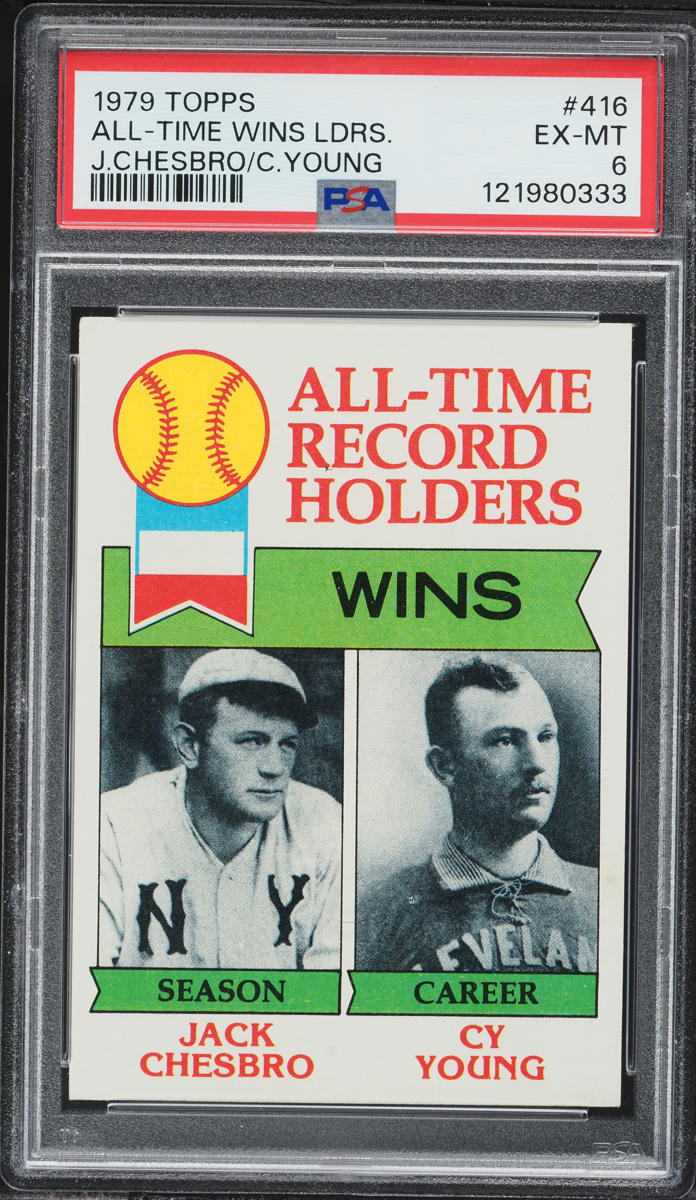 1979 Topps All-Time Win Leaders Jack Chesbro & Cy Young #416 PSA 6 EXMT