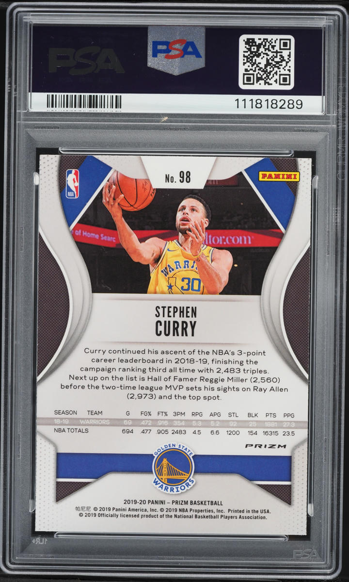 2019 Panini Prizm Silver Stephen Curry #98 PSA 10 GEM MINT on