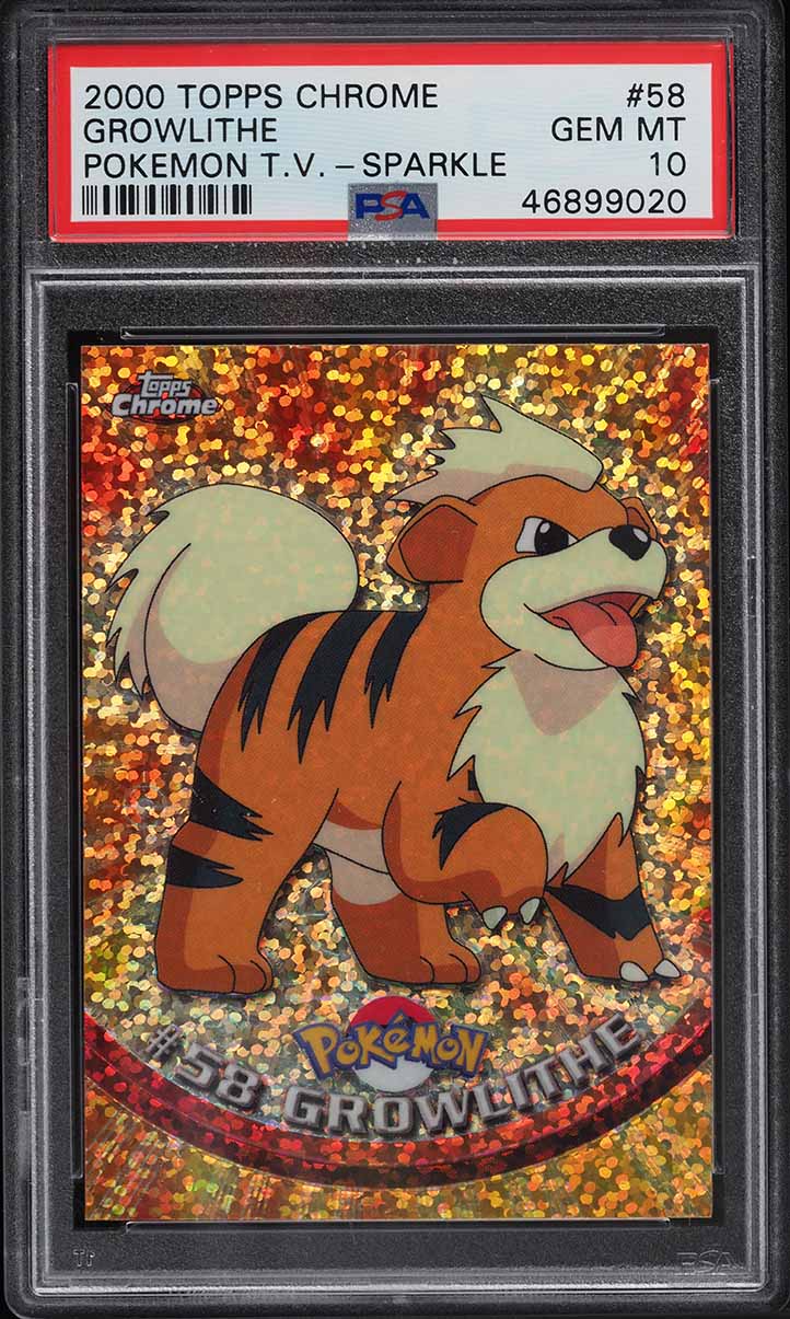 2000 Topps Chrome Pokemon Series 1 Sparkle Growlithe #58 PSA 10 GEM MINT
