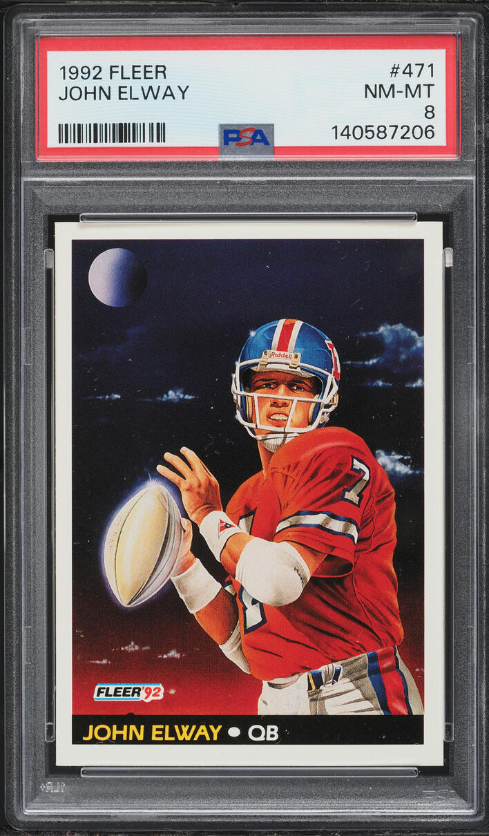 1992 Fleer Football John Elway #471 PSA 8 NM-MT