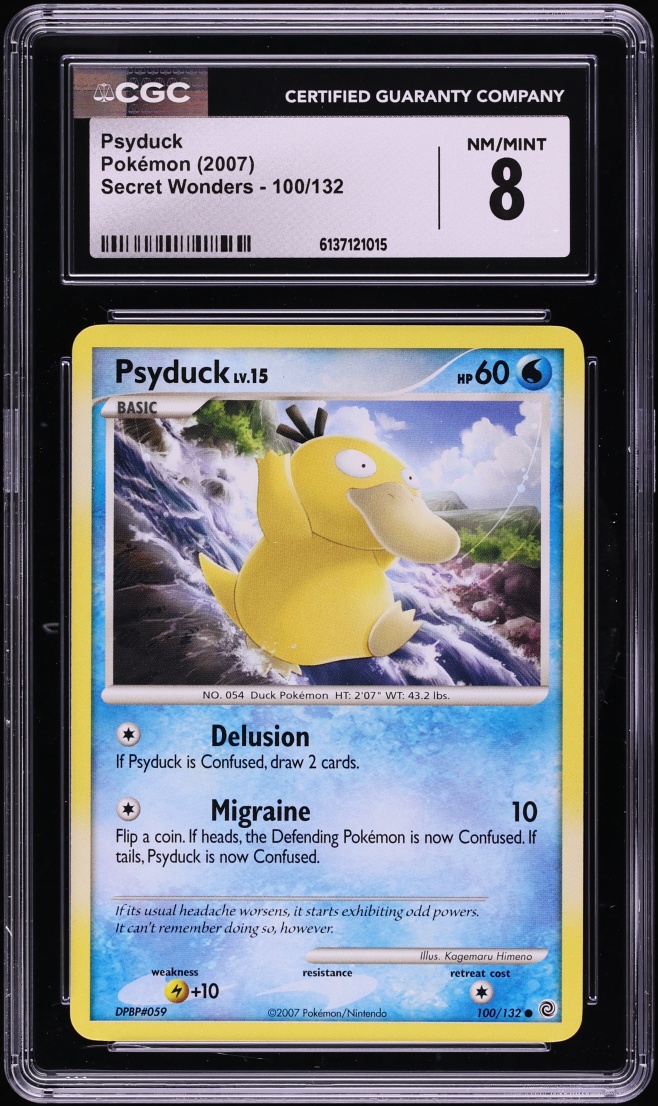 2007 Pokemon Diamond & Pearl Secret Wonders Psyduck #100 CGC 8 NM-MT