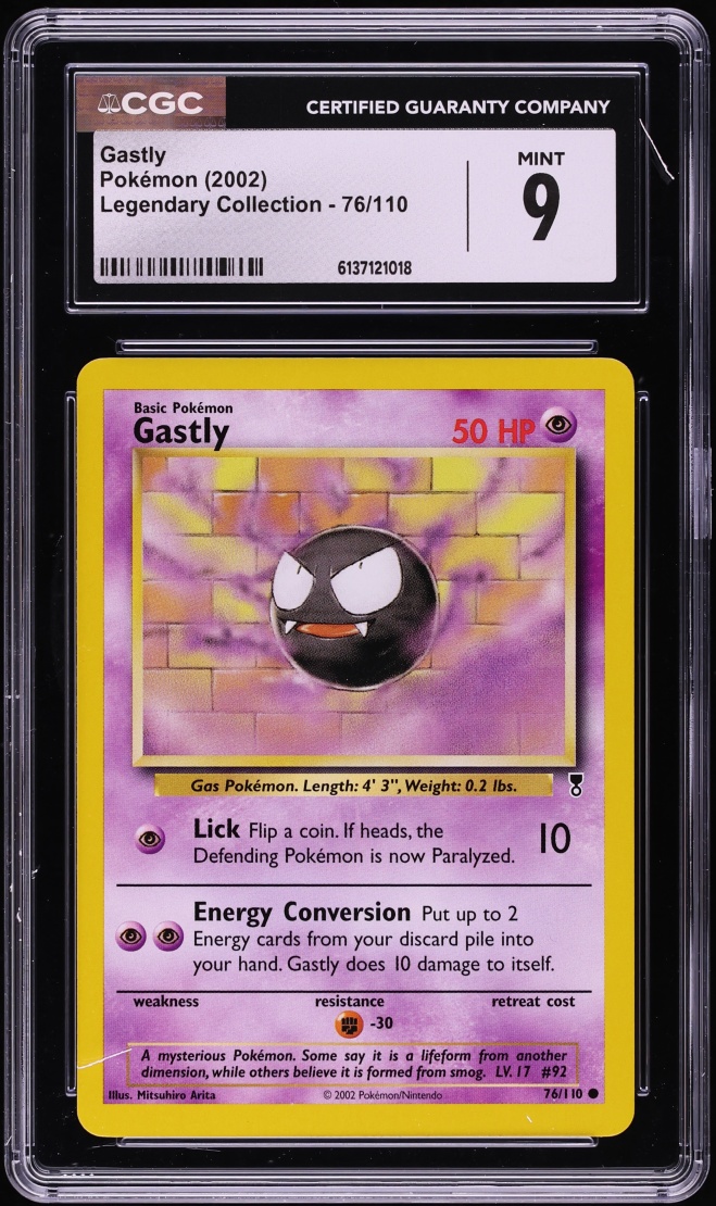 2002 Pokemon Legendary Collection Gastly #76 CGC 9 MINT