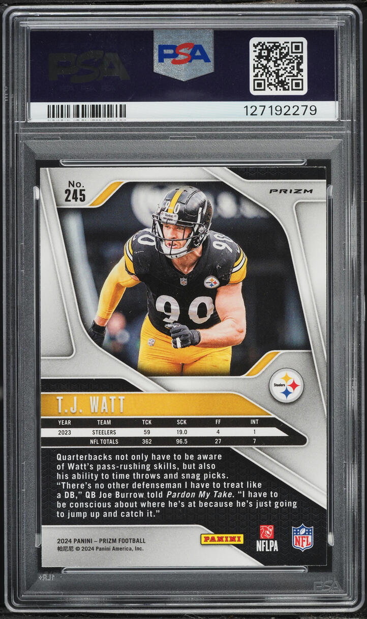 2024 Panini Prizm Disco T.J. Watt #245 PSA 10 GEM MINT