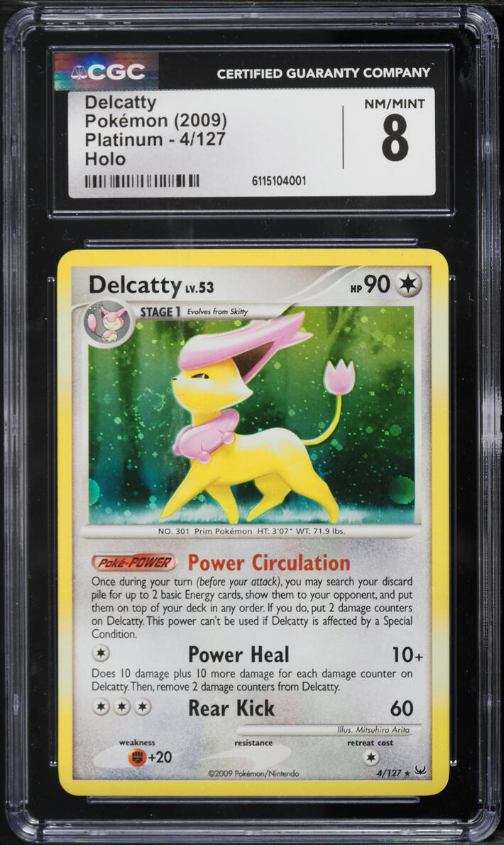2009 Pokemon Platinum Holo Delcatty #4 CGC 8 NM-MT