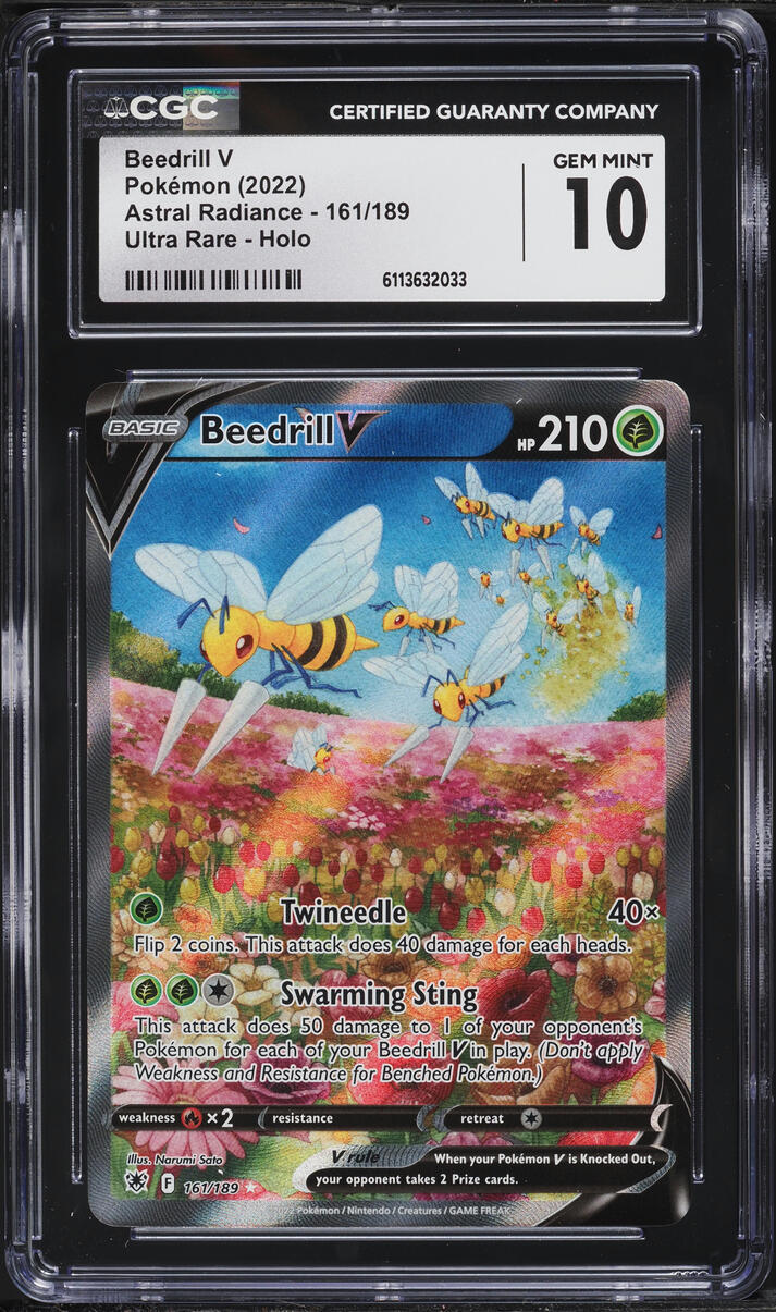 2022 Pokemon Sword & Shield Astral Radiance Alt Art Beedrill V #161 CGC 10 GEM MINT
